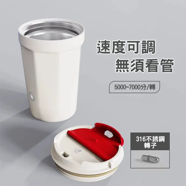 【TAI LI 太力】第五代鑽技自動USB充電蛋白粉攪拌杯隨行杯400ml(台灣商檢合格咖啡杯/外帶杯/保溫杯/冰霸杯)