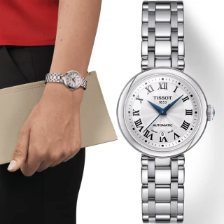 【TISSOT 天梭 官方授權】BELLISSIMA 羅馬時標機械女錶-29mm  禮物(T1262071101300)