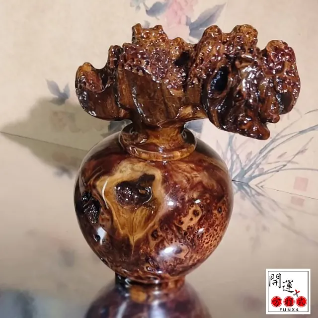 【開運方程式】梢楠發財樹珍藏款滿瘤花(手工精雕 木雕 招財開運擺件 陽宅風水/入厝禮)
