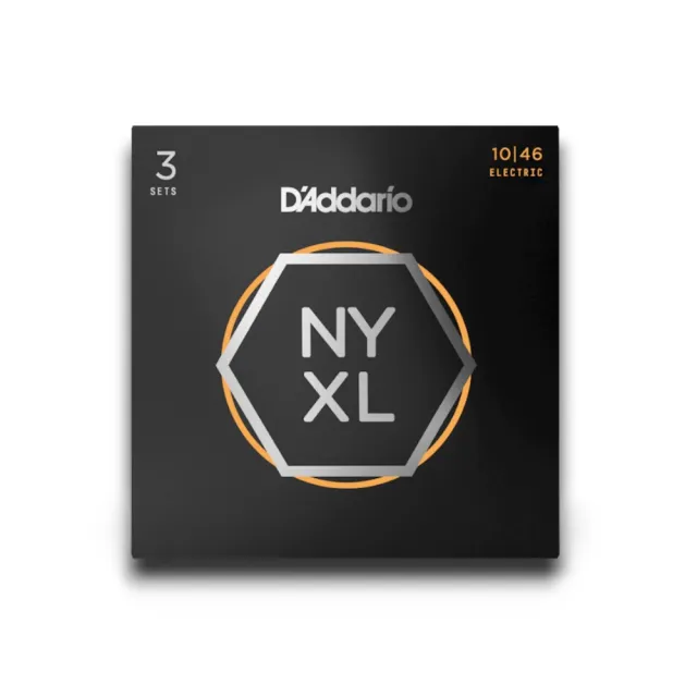 【D’Addario】卓越品質首選 三包裝鍍鎳鋼電吉他弦｜NYXL1046-3P(電吉他弦 吉他弦 琴弦 結他弦)