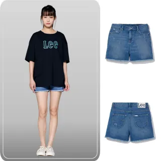 【Lee】女裝 牛仔短褲 / 涼感 中腰經典款  中藍洗水(LL22014872A)