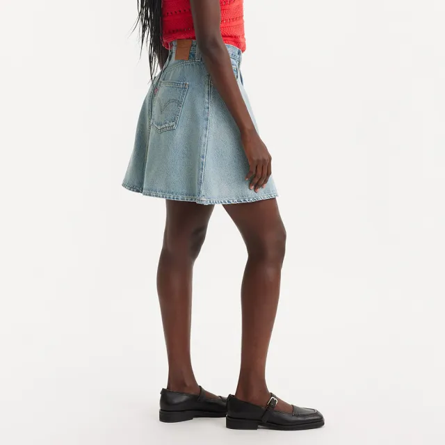 【LEVIS】女款 膝上丹寧牛仔短裙 熱賣單品 A8725-0001