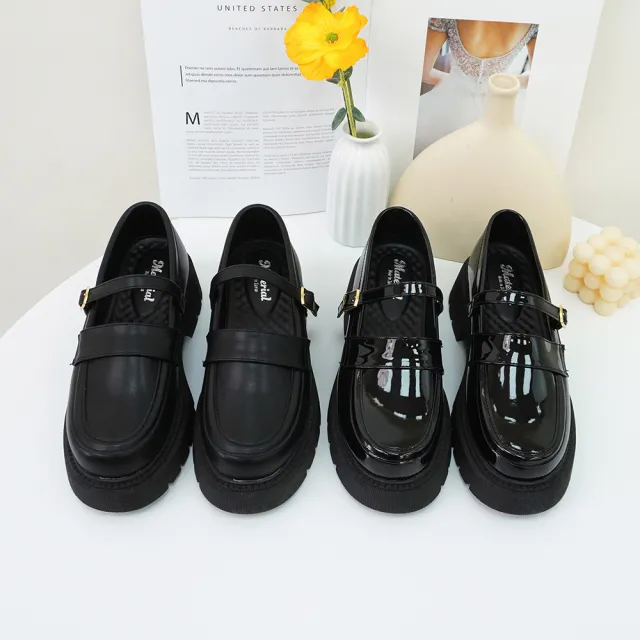 【MATERIAL 瑪特麗歐】女鞋 樂福鞋 MIT加大尺碼簡約厚底瑪莉珍鞋 TG53100(樂福鞋)