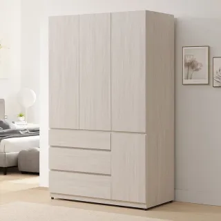 【AT HOME】4尺淺木紋收納衣櫃/衣櫥 現代簡約(水漾)
