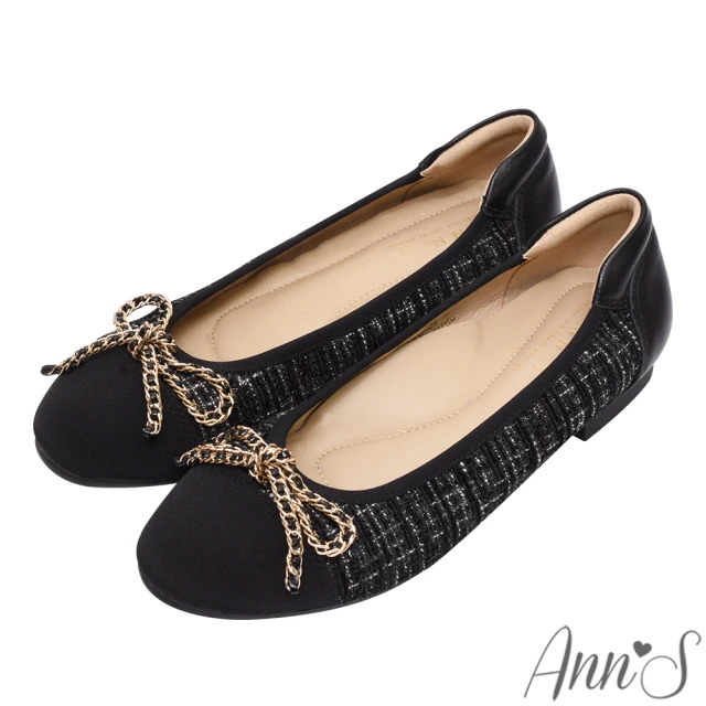 Ann’S 時尚新鮮事-頂級綿羊皮三條細帶瑪莉珍平底鞋(黑)