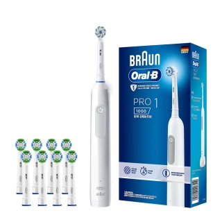 【德國百靈Oral-B-】PRO1 3D電動牙刷-兩色可選(2年份刷頭超值組)