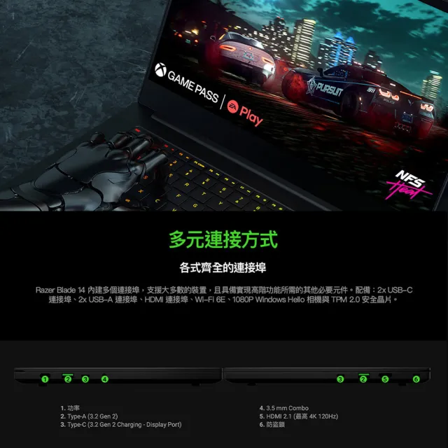 【Razer 雷蛇】Office2021組★14吋R9 RTX3060電競筆電(Blade/R9-6900HX/RTX3060/16G/1TB SSD/W11)