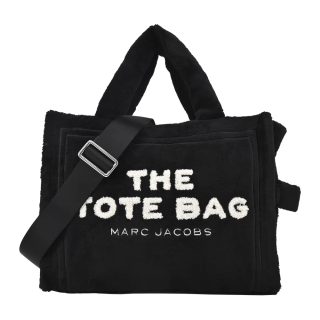 MARC JACOBS 馬克賈伯 THE TERRY TOTE泰迪毛絨手提/斜背托特包(中/黑)