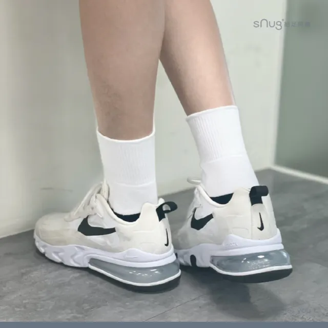 【sNug 給足呵護】6雙組運動休閒學生白襪(襪筒白色/襪底灰色/學校規定白襪/學生運動襪/10秒除臭襪)