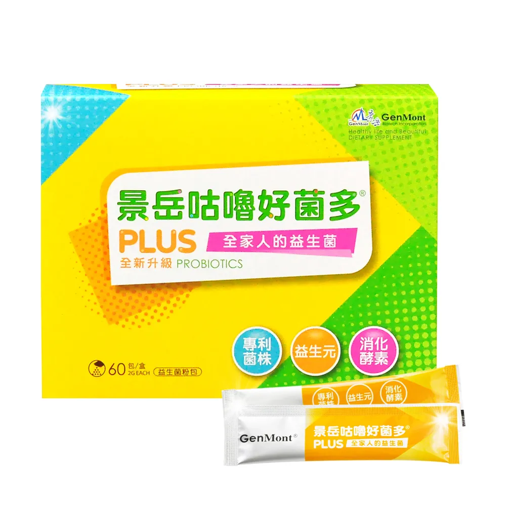 【景岳生技】景岳咕嚕好菌多PLUS益生菌粉包X1盒 60包/盒(贈牙膏/滿2件贈洗髮精)