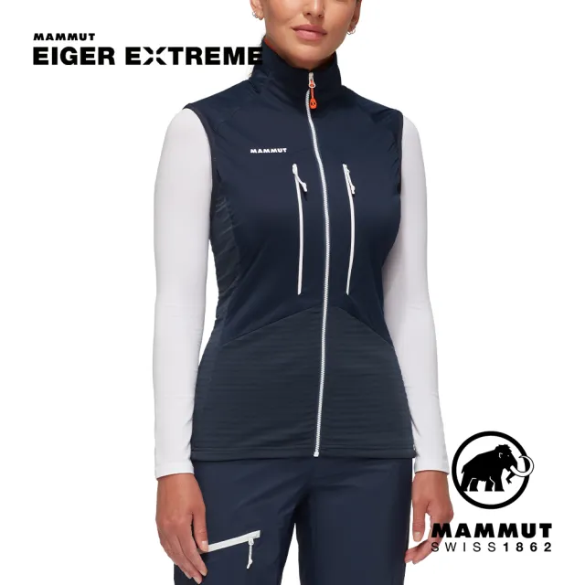 【Mammut 長毛象】Eiger Nordwand ML Hybrid Vest W 極限艾格防風防潑水中層背心 夜藍 女款 #1014-05650