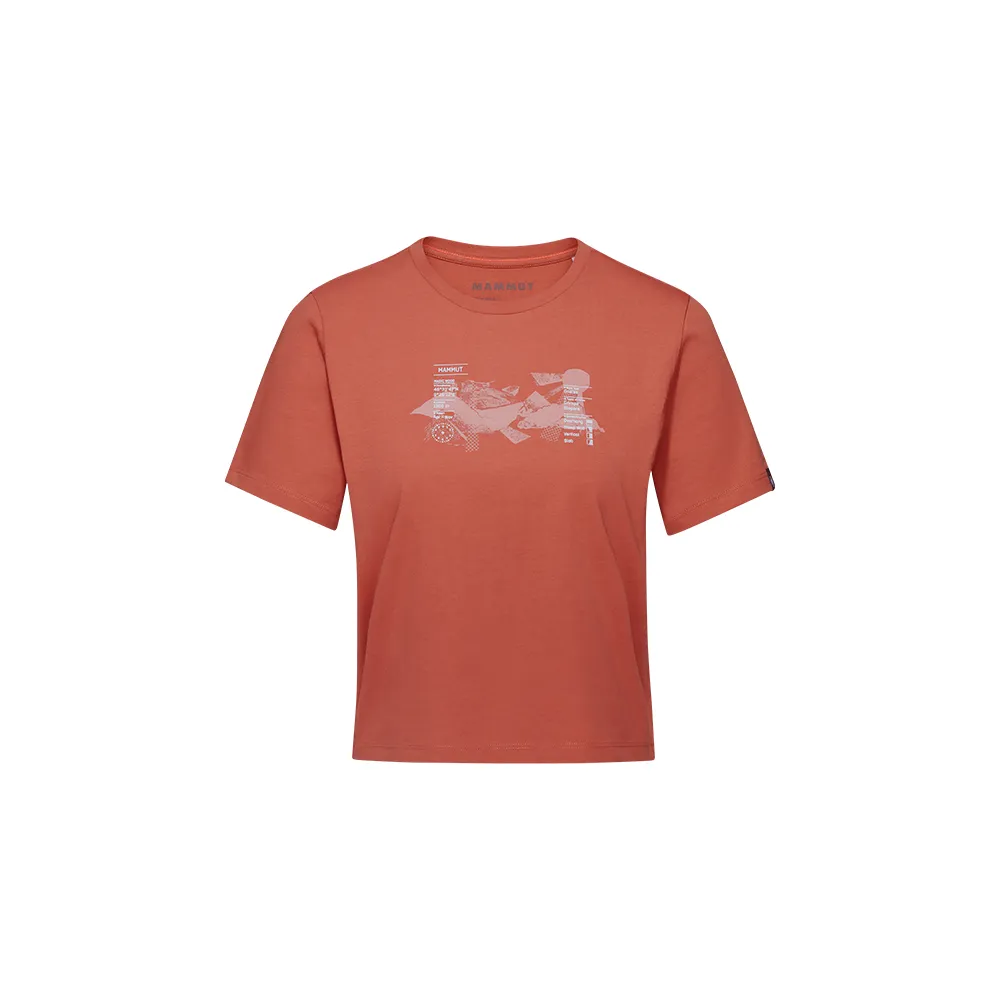 【Mammut 長毛象】Massone T-Shirt Cropped Women Rocks 有機棉短版短袖T恤 磚紅 女款 #1017-05171