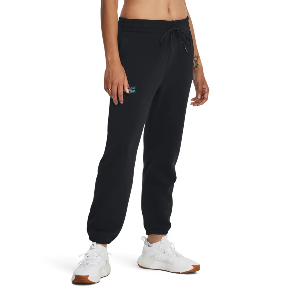 【UNDER ARMOUR】UA 女 Pjt Rock HW Terry長褲_1380196-001(黑色)