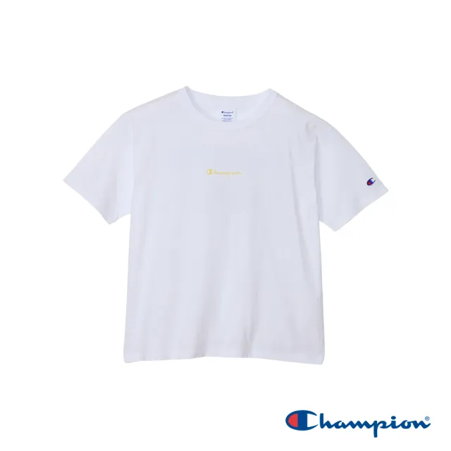 【Champion】官方直營-純棉LOGO印花寬版短袖TEE-女(白色)