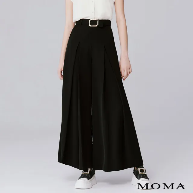 【MOMA】高腰打褶西裝寬褲(兩色)