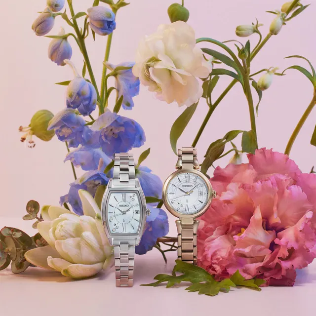 【SEIKO 精工】LUKIA 花藝聯名限量鈦金屬太陽能電波鑽石女錶 送禮 禮物 推薦(SSQW084J/1B32-0BK0G)