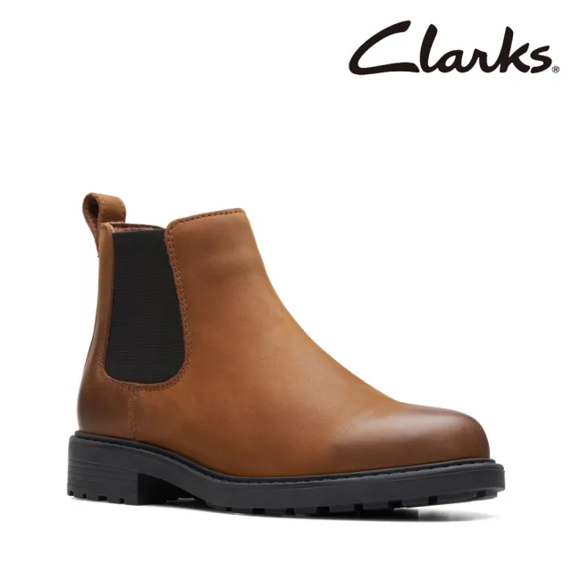 【Clarks】女鞋 Orinoco2 Lane現代時尚彈力鬆緊設計切爾西靴 短靴 女靴(CLF74782B)