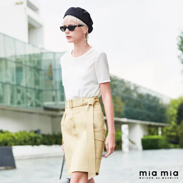 【mia mia】工裝風雙貼袋五分裙