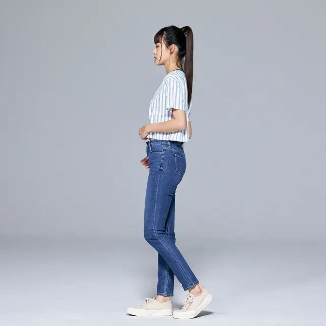 【Lee】出清品-女裝 牛仔褲 / 409 中腰合身小直筒 中藍洗水(LL220129251)