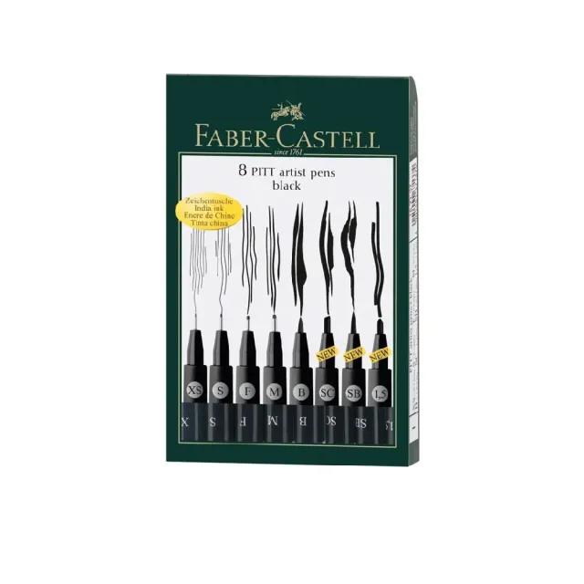 【Faber-Castell】藝術家級PITT漫畫用藝術筆-藝術筆漫畫專用8入(原廠正貨)