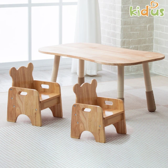 kidus 實木90公分兒童遊戲桌椅組花生桌一桌二椅HS30