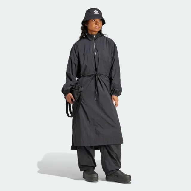 【adidas 愛迪達】Nylon Ps Pant 女 長褲 運動 休閒 三葉草 尼龍 寬鬆 極簡 彈性褲腳 黑(IT6725)