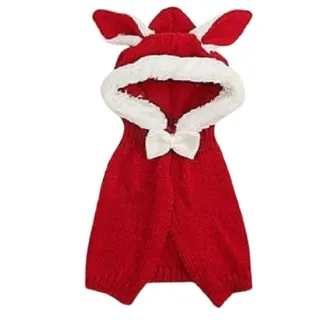 【PS Mall】暖呼呼小兔造型保暖斗篷 寶寶針織帽 嬰兒帽 寶寶帽 兒童帽 3入(B120)