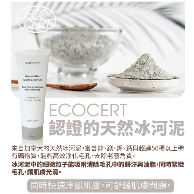 【古寶無患子】冰河泥毛孔淨化潔面霜150g(收斂毛孔/溫和代謝/去油/微顆粒/去角質)