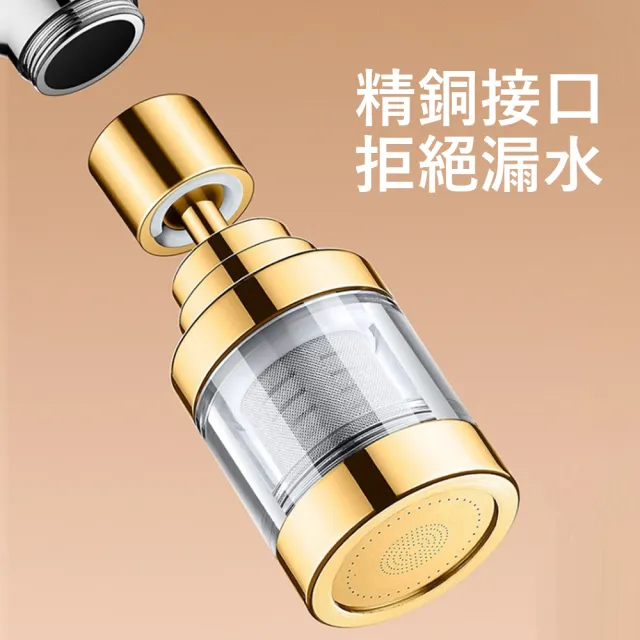 【Kyhome】萬向水龍頭防濺過濾器 家用自來水淨水器 廚房龍頭延伸濾水器 節水器(316不鏽鋼濾網)