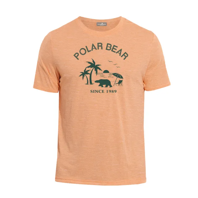 【POLAR BEAR 北極熊】男Polygiene抑菌除臭印花T恤-粉橘(24T13)
