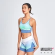 【Mollifix 瑪莉菲絲】低強度漸層美背BRA TOP、瑜珈服、無鋼圈、開運內衣(捲雲藍)