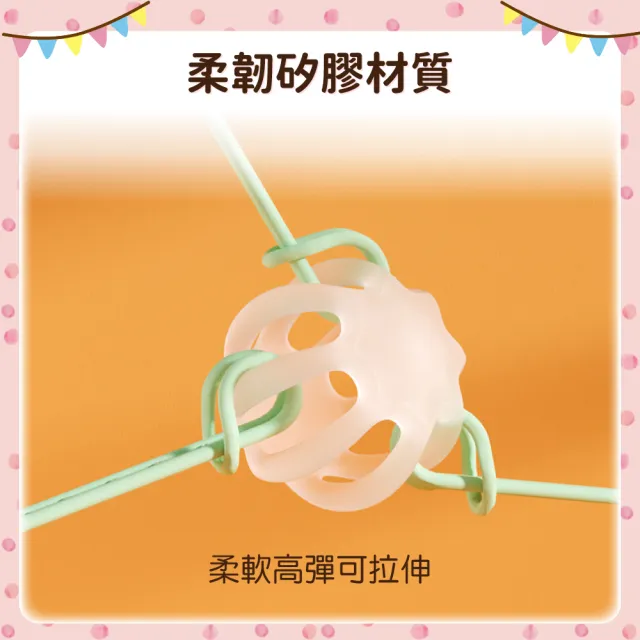 【OhBabyLying】矽膠熊熊奶嘴鏈(手帕防掉鏈/奶嘴防掉鏈/防丟玩具鏈/單側夾+單側掛繩)