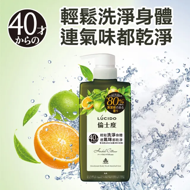 【LUCIDO 倫士度】零涼感去味沐浴露450ml(草本柑橘)