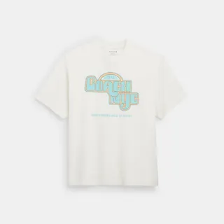 【COACH蔻馳官方直營】NEW YORK印花T恤-復古象牙白色(CT260)
