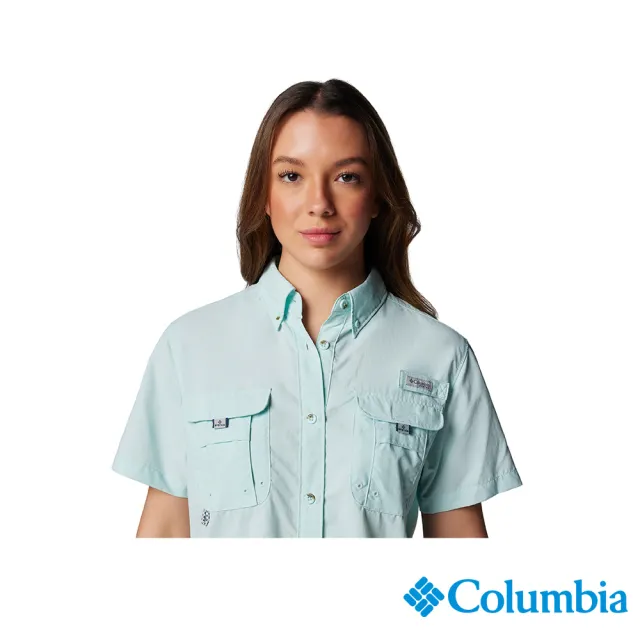 【Columbia 哥倫比亞】女款-Womens Bahama™ 超防曬UPF50短袖襯衫-冰川藍(UFL73130AU/IS)