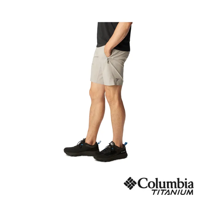 【Columbia 哥倫比亞】男款-鈦 防曬UPF50防潑短褲-黑色(UAE03160AT/IS)