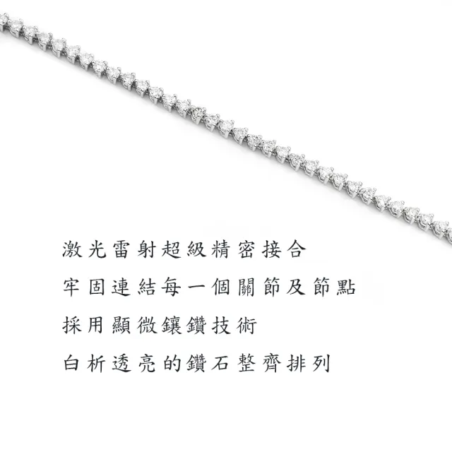 【BRILLMOND JEWELRY】鑽石手鍊 2克拉 PT950鉑金台(鑽石總重2克拉 PT950鉑金)