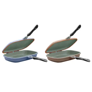 【JOJOGO 揪揪購】不沾雙面鍋(雙色可選 雙倍容量 加大加深)