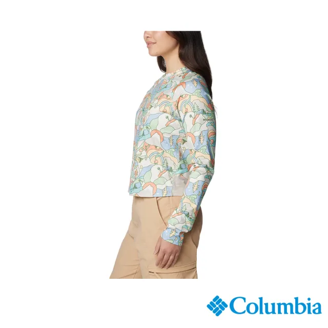 【Columbia 哥倫比亞】女款-Boundless Trek™ Active LS-快乾長袖上衣-印花色(UAR42890QX/IS)