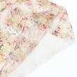 【ILEY 伊蕾】高雅玫瑰印花荷葉領雪紡洋裝(白色；M-XL；1242077440)