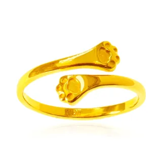 【金喜飛來】買一送一黃金戒指貓掌印(0.76錢±0.03)