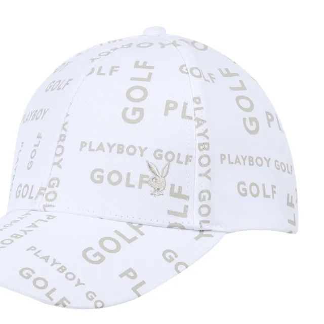 【PLAYBOY GOLF】女款滿版LOGO高爾夫球帽-白(高爾夫/配件/KQ24101-87)