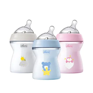 【Chicco 官方直營】天然母感2倍防脹PP奶瓶單孔-250ml-單孔(中等流量)