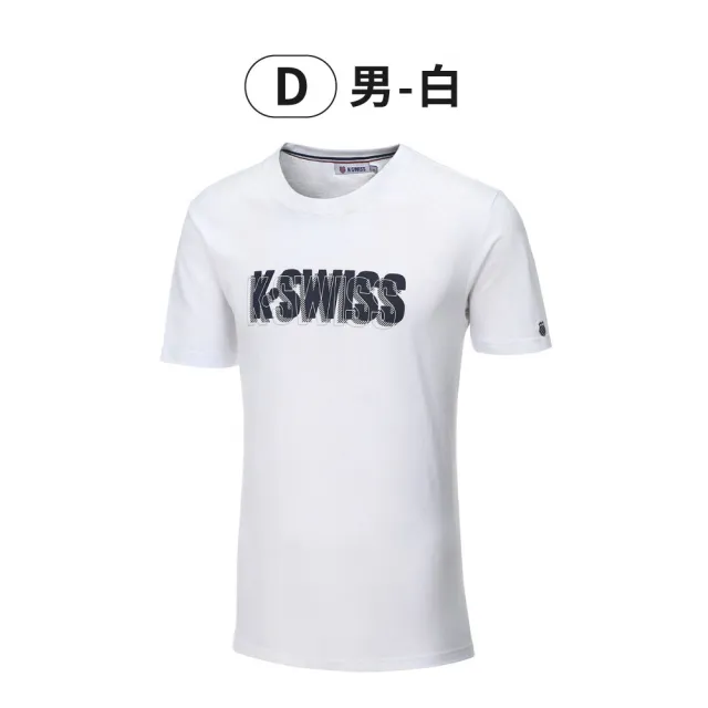 【K-SWISS】棉質吸排T恤 3D KS Logo/Stripes Tennis-男女-十二款任選