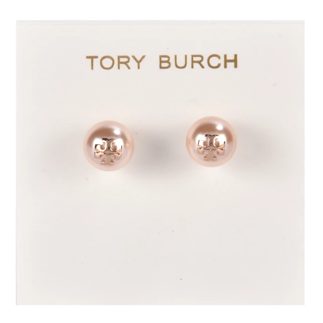 TORY BURCH KIRA 珍珠穿式耳環(-玫瑰金) 推