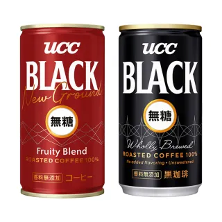 【UCC】BLACK無糖咖啡185g x15入+赤·濃醇無糖咖啡185g x15入/箱(期間限定)