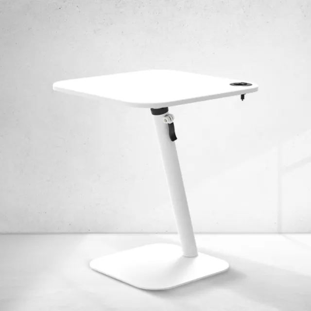 【aka】多功能移動式升降邊桌-白色-方形(床邊桌/懶人桌/沙發邊桌)