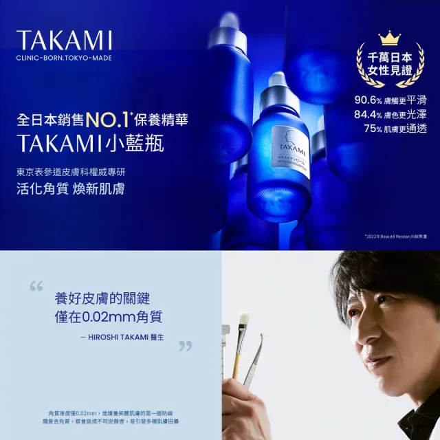 【TAKAMI】官方直營 角質養護全明星保養組(潔顏乳80g+小藍瓶30ml/前導精華)