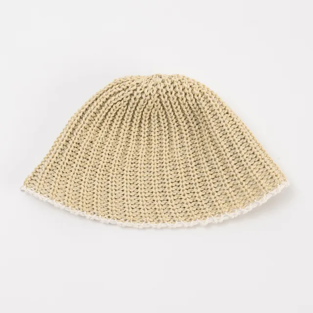 【Queenshop】女裝 正韓 邊緣配色造型編織漁夫帽 兩色售 現+預 07020920