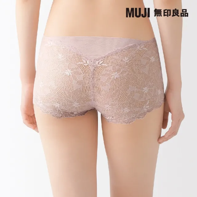 【MUJI 無印良品】女殘系大花紋蕾絲內褲(共2色)